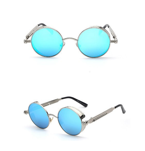 Coating Mirrored Sunglasses Round Circle